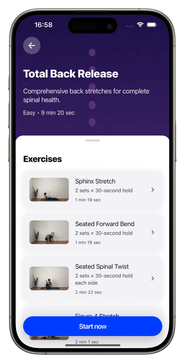 StretchOwl App Morning Stretch Screen
